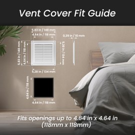 Repa Market 6 x 6 Inch (Outer Size) White Plastic Return Air Vent Cover for Wall and Ceiling/Rectangular Return Air Grille/HVAC Vent Cover/AC Exhaust & Intake Soffit ceiling register