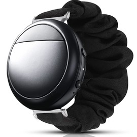 Lamshaw Compatible for Embr Wave 2 Band, Fabric Elastic Scrunchie Elastic Women Cute Replacement Straps Compatible with Embr Wave 2 Thermal Wristband (Black)