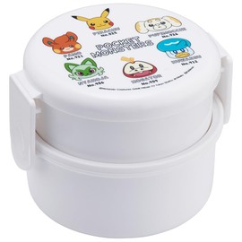 Skater ONWR1AG-A Antibacterial 2-Tier Lunch Box with Fork, Rice Ball Case, 16.9 fl oz (500 ml), Made in Japan, Microwave Safe, Pokemon Face