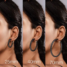 Prosteel Women's Creole Earrings Stainless Steel / 18 K Gold Plated Huggie Hoop Folding Hoop Earrings for Women Girls 25/30/40/60/70/80 mm Large Circle Earrings Accessory, Stainless Steel