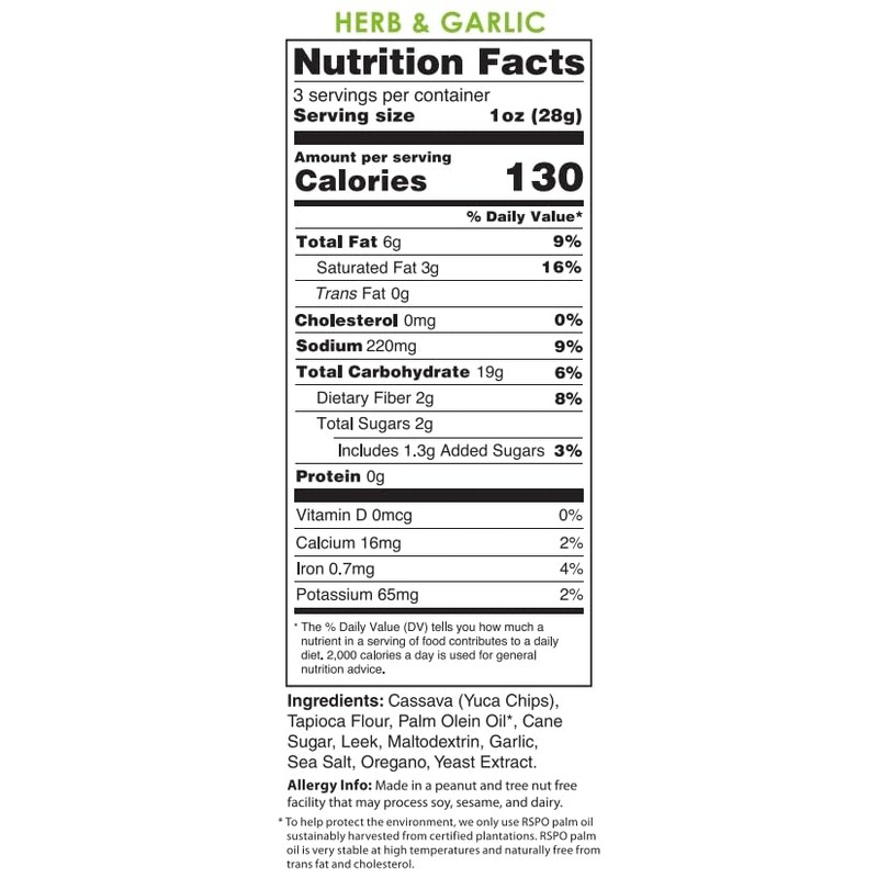 Veggie Chips Herb & Garlic (12 Pack of 3 Ounce