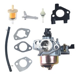 awtetpje New Upgrade 420cc Carburetor Exhaust Pipe Air Filter kit fit for Honda GX390 GX340 Predator 420cc 301cc Engine Mini Bike Go Kart Performance Parts-Silvery