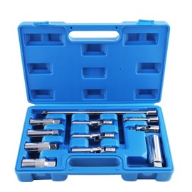 maXpeedingrods 3/8" Drive Spark Plug Glow Plug O2 Oxygen Sensor Socket Set, with Extension Bar & Universal Joint, 11Pcs Master Auto Service Tool Set
