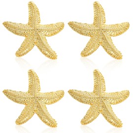 2 Pairs Gold Starfish Earrings Chunky Gold Stud Earrings for Women Trendy Ocean Dangling Earrings Beach Jewelry Gifts