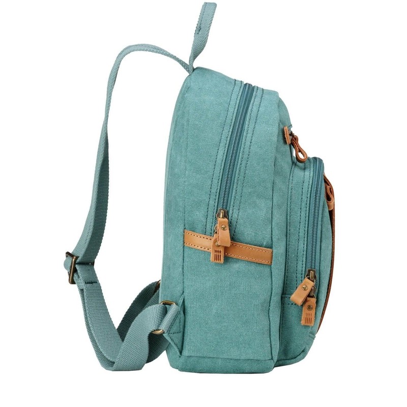 Troop London TRP0255 Classic Canvas Backpack - Small Blue Floral