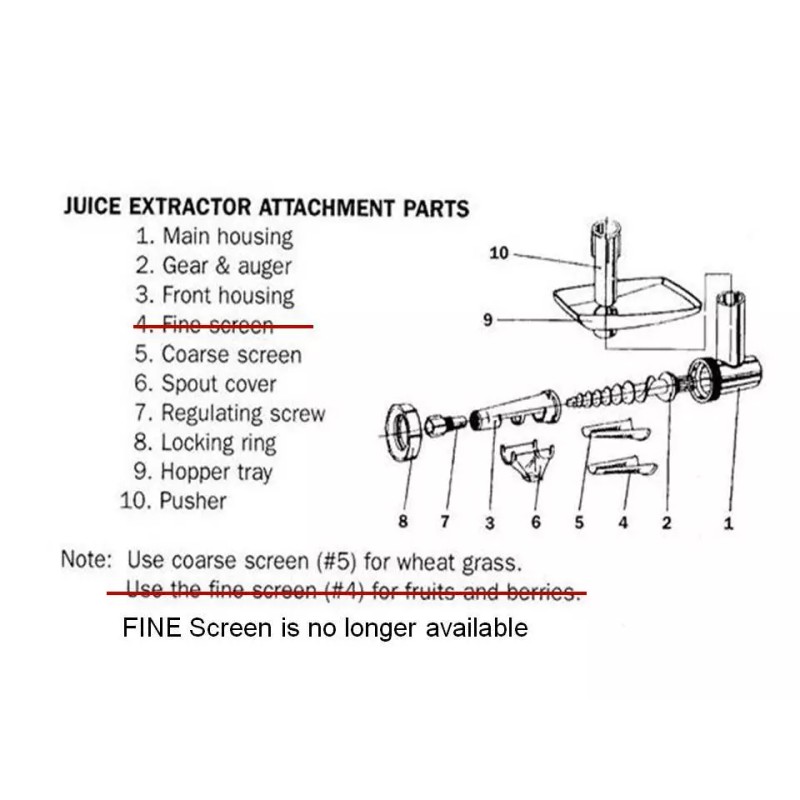 Miracle Exclusives Replacement Auger for Miracle MJ550 Plastic Wheatgrass Juicer
