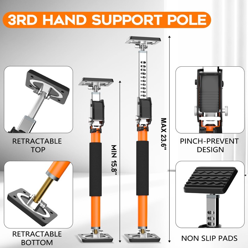 HOLOTHURIAN Cabinet Jack Support Pole, 15.8-23.6 inches Third Hand Tools