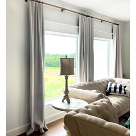INOVADAY 100% Blackout Curtains 72 Inches Long, Linen Blackout Curtains Thermal Insulated Room Darkening Sun Blocking Curtains & Drapes for Nursery Bedroom Living Room - 2 Panels, W50 x L72, Beige