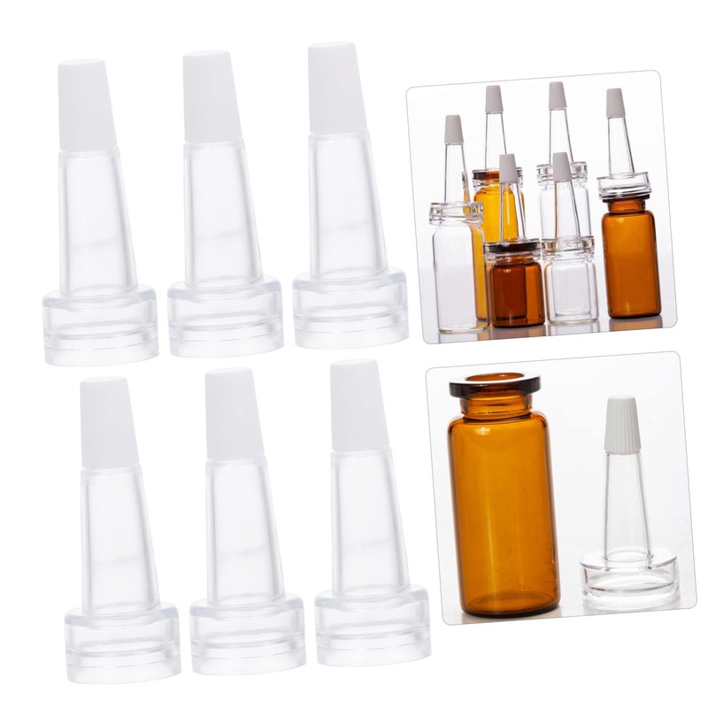 ULTECHNOVO 100pcs Professional Horn-shape Vial Bottles Caps for Essence Storage