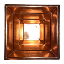 ReiseGut Agnihotra Pyramid Copper 15.5 cm Indian Copper Pyramid Hawan Kund Pooja Puja Religious Tantra Ritual Altar Accessories, Gold