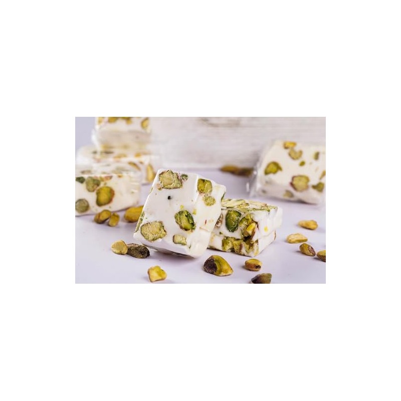 US Snacks Gourmet Pistachio Nougat, Individually Wrapped Soft Nougat Candy