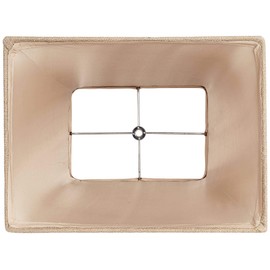 Natural Burlap Large Rectangle Lamp Shade 10" Wide x 7" Deep at Top and 16" Wide x 12" Deep at Bottom and 11" Slant x 10.5" H (Spider) Replacement with Harp and Finial - Springcrest