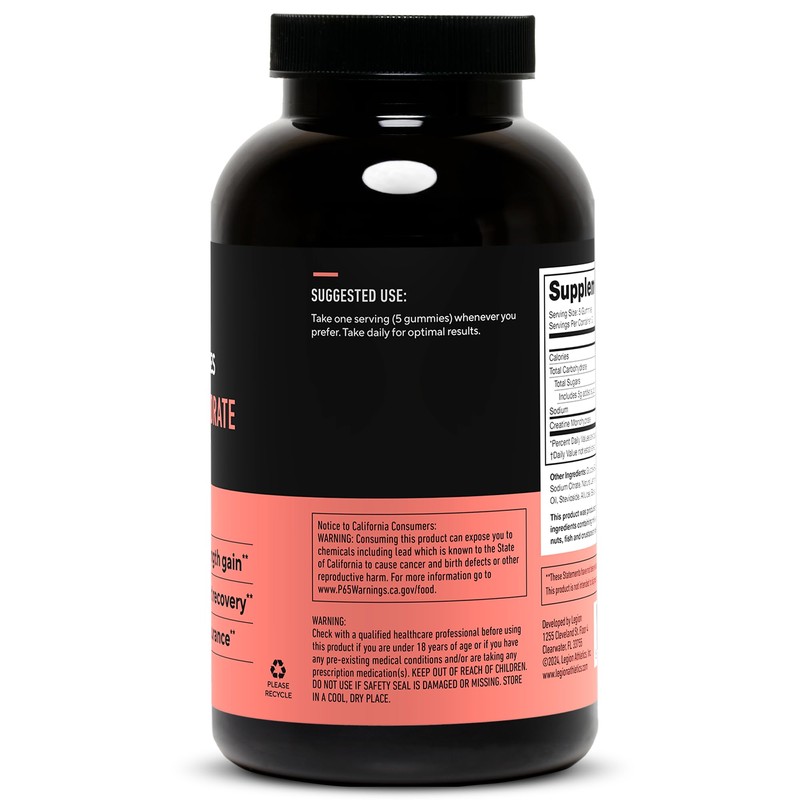 LEGION Creatine Monohydrate Gummies – Clean Chewable Creatine Supplement for