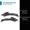 TRQ Front Inner Fender Liner Set Compatible with 2017-2022 Honda