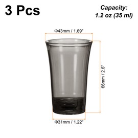sourcing map 3pcs Shot Glasses 1.2oz Polystyrene Shot Glasses Ombre Shot Glasses Bulk for Cocktail Round Shot Glasses Spirits Liquors, Black