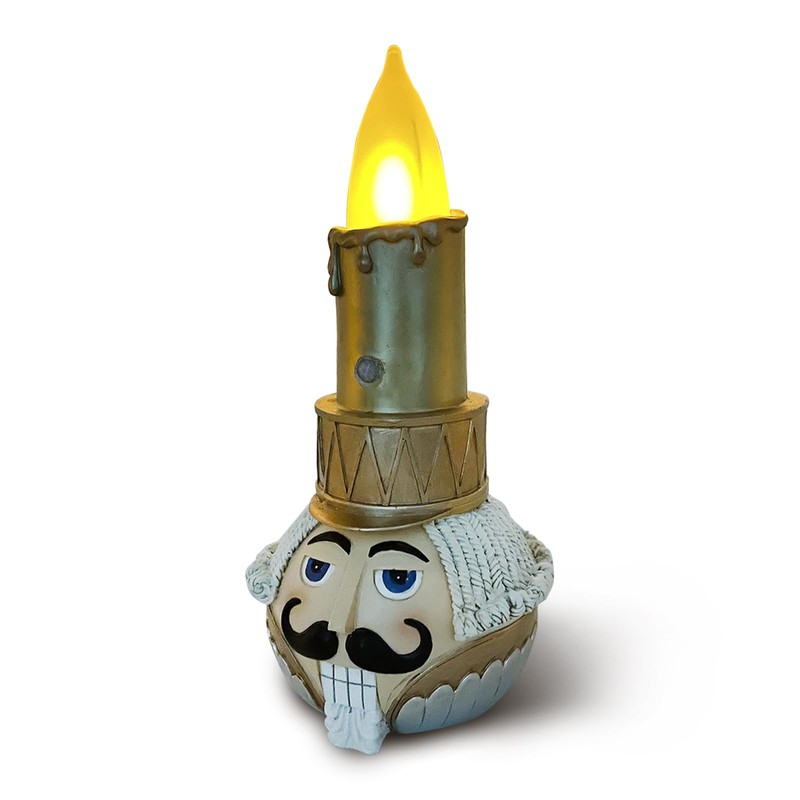 Nutcracker Christmas Flameless Candle, Battery Operated Flickering LED Candle, Real