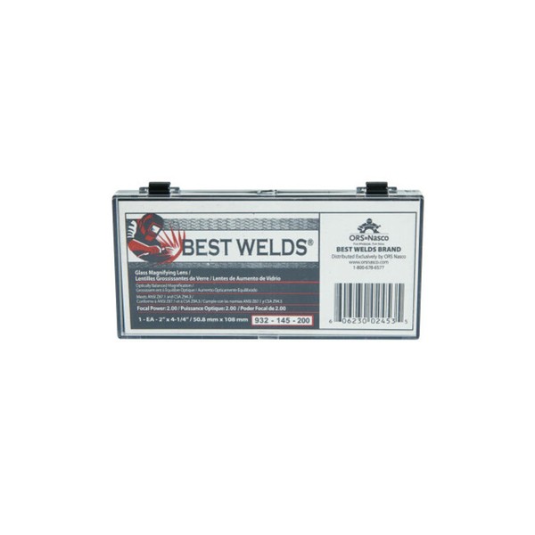 Best Welds 932-145-200 Bw-2x4-1/4 Glass Mag Lens 2.00 Diopter