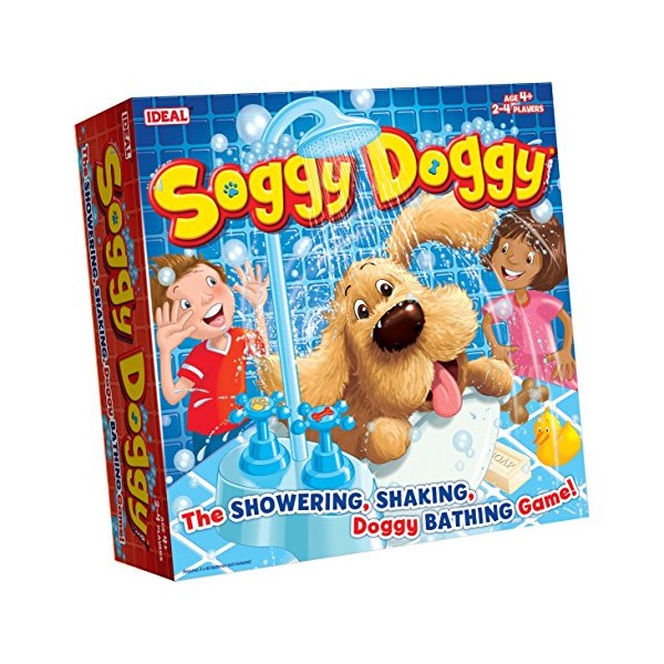 IDEAL | Soggy Doggy: The showering, shaking, doggy bathing game | Kids Games | For 2-4 Players | Ages 4+