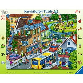 RAVENSBURGER Puzzle 05245 Ravensburger Green City-24 Pieces Frame Puzzle for Children from 4 Years with Search Game