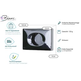Blanc HYGIENIC FIX Hygiene Bag Dispenser - Hygiene Dispenser for Women's Hygiene Bags, Wall Mounted Dispenser, Bag Sold Separately, Chrome