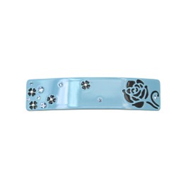 Faship Premium Rhinestone Crystal Dusty Blue Cellulose Acetate Rose Floral Art Deco Hair Claws Clips