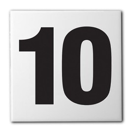 Ceramic Swimming Pool Waterline Depth Marker " 10" Smooth Finish, 4 inch Font