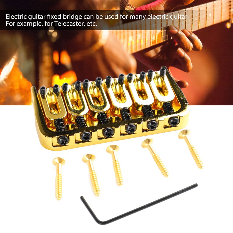Electric Guitar Fixed Bridge Metal Adjustable Professional Guitar Fixed Bridge