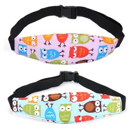 GXGM Toddler Safety Sleep Back Relief, Toddler Car Seat Baby Headrest, Pushchair Adjustable Sleep Head Holder Belt, Provides Safety and Protection for Children, Pack of 2, bronze