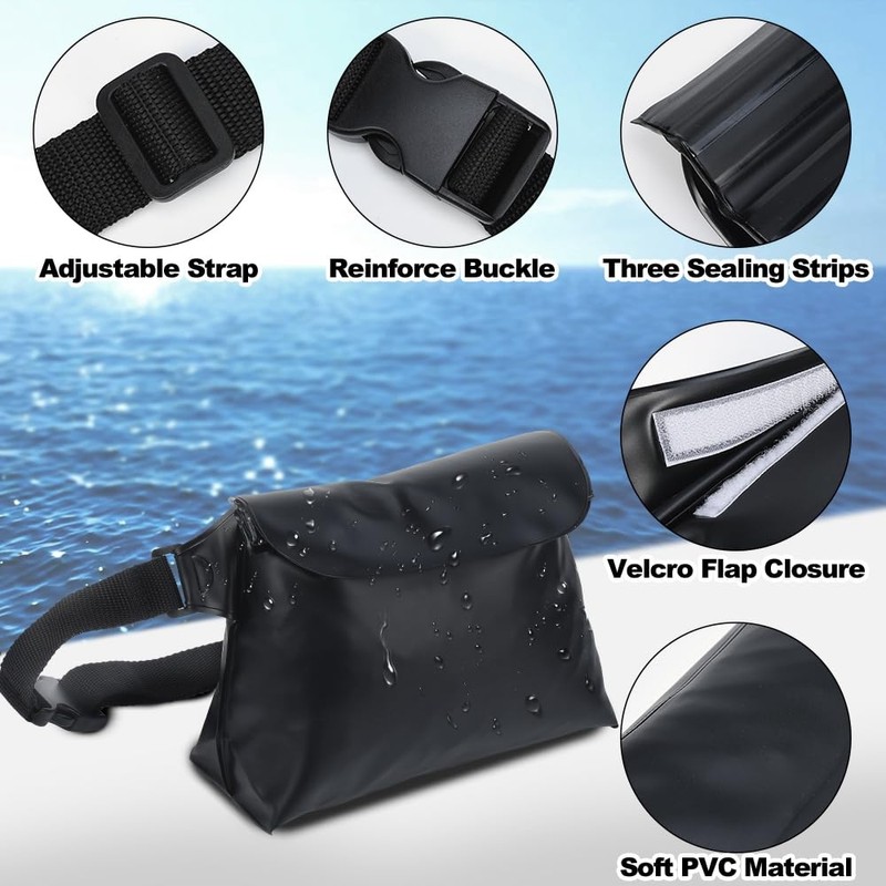 JSCARLIFE Wasserdichte Bauchtasche, wasserdicht, widerstandsfähig, Bauchtasche für Handy, Reisepass, Geldbörse