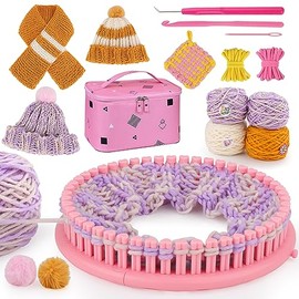 AHCo. Kit de telar de punto para principiantes, juguete creativo para manualidades para niñas de 7 8 9 10 11 12 años con bolsas de almacenamiento, herramientas de tejer, fantásticos regalos de