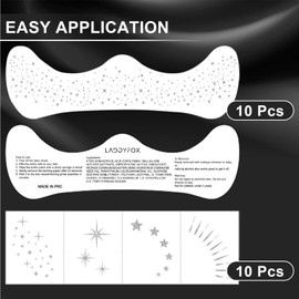 TELAIN Pack of 20 Glitter Freckles Face Tattoos, Silver Waterproof Face Stickers, DIY Makeup Patches for Festivals, Child-Friendly and Long Lasting