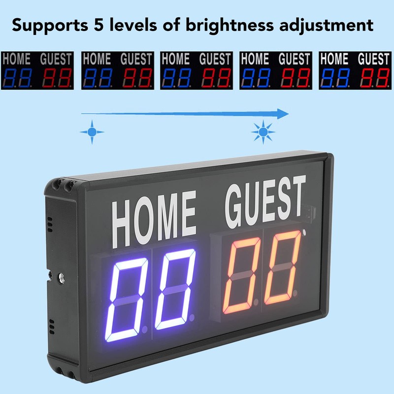 Bewinner Electronic Scoreboard, 5 Level LED Brightness Adjustment, Score Counter,