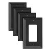 TREEWELL 4-Pack Decorator Outlet Cover Plate, Black Decorative Switch Plates