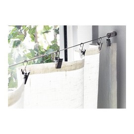 Wire Cable Curtain Rod System with Clips