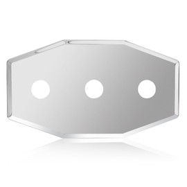 03-1654 Stainless Steel Smitty Plate, 8-Inch Center, Three Hole Shower Wall Cover