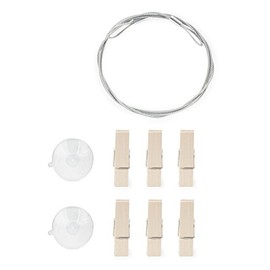 Kikkerland 6 Wood Magnetic Clothespins Photo Holder