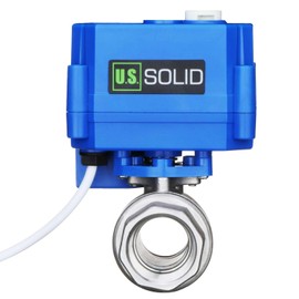 Motorized Ball Valve- 3/4" Stainless Steel Electrical Ball Valve with Manual Function, Full Port, 9-24V AC/DC and 3-wire 1-way Positive Break Setup by U.S. Solid