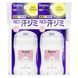 Rexena Dry Shield Powder Stick, Fruity Floral, Main Unit Set, 0.7 oz (20 g) x 2, Antiperspirant