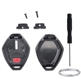 WKEDQAF No Key Cutting or Programming Needed Replacement Keyless Entry Key Fob Shell Case Fit for Mitsubishi Eclipse Endeavor Galant Lancer Outlander (3Button-Black)