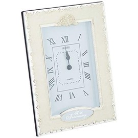 Shudehill 30th Anniversary Pearl Wedding Celebration Quartz Table Clock, 19.5cm x 14.5cm