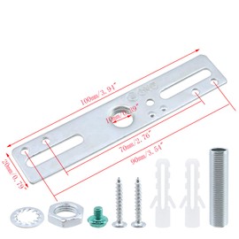 Mewutal 4pcs Light Fixture Mounting Brackets 4" Ceiling Fan Mounting Plate Metal Cross Brackets 4" Universal Crossbar for Lighting Pendant Lamps Wall Lamps Ceiling Fan Chandelier (Straight Style)