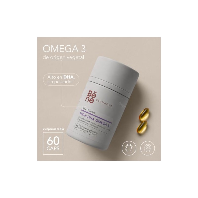 Omega 3 Vegano 60 Cápsulas - High DHA 1000mg +
