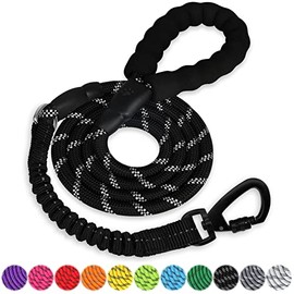 Dog Leash - 3/4/5/6/10/15/20/30/50/100/150FT Heavy Duty Leash with Swivel Lockable Hook and ,Reflective Threads Bungee Dog Leash Comfortable Padded Handle for Walking for Small Medium Large Dog