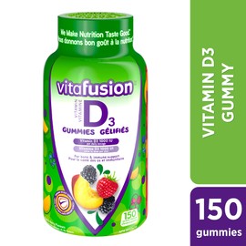 Vitafusion store Vitafusion D3 Adult Vitamin Gummies, 1000 IU Vitamin D3 Daily Dose, Supports Bones & Teeth*,150 Count, 5 Month Supply, Packaging May Vary