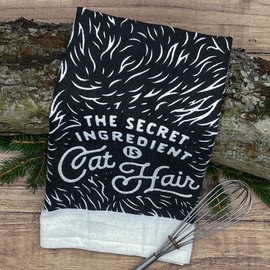 Secret Ingredient Is Cat Hair Funny Kitten Fur Tea Towel