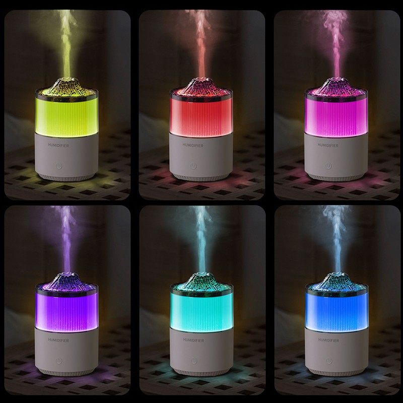 Aroma Humidifier Large Capacity Quiet Colorful Flame Lamp Desk Aromatherapy