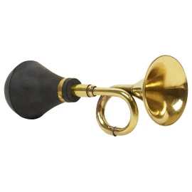 IBA Indianbeautifulart Vintage Brass Bugle Horn Retro Clown Horn Metal Air Horn with Squeeze Bulb for Old Car-Taxi-Golf Cart