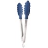 DELISH KITCHEN Pearl Metal Tongs, Navy, 9.4 inches (24 cm),