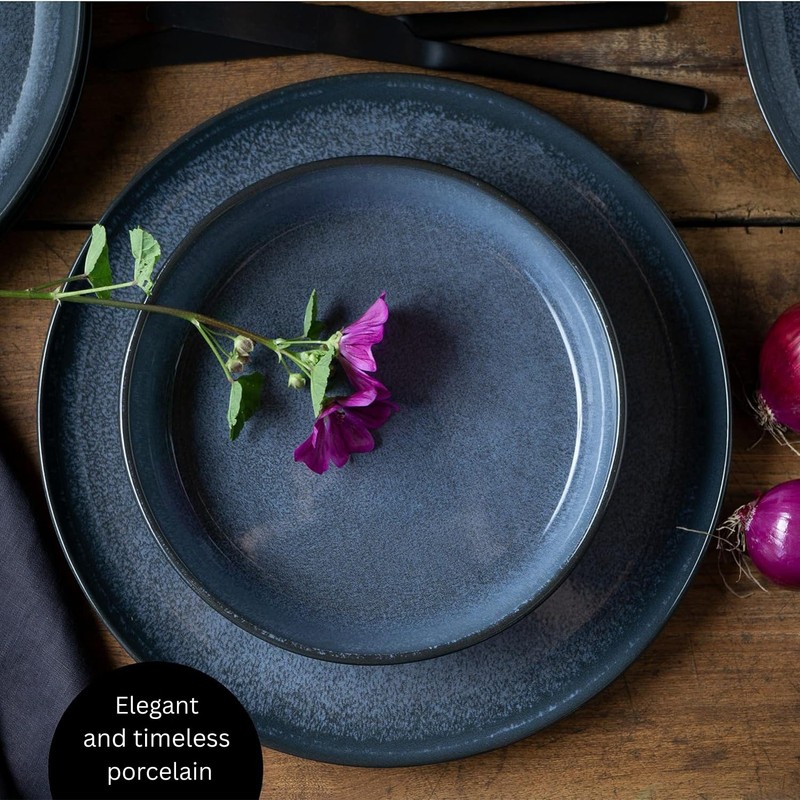 VIDA 12-Piece Porcelain Dinnerware Plate Set for 4 | Includes