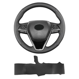 Yeolpise - Funda de volante cosida a mano, apta para Toyota RAV4 SUV 2019-2024 / Avalon 2019-2022 / Camry 2018-2024 / Corolla 2020-2025, funda de volante de piel de microfibra transpirable